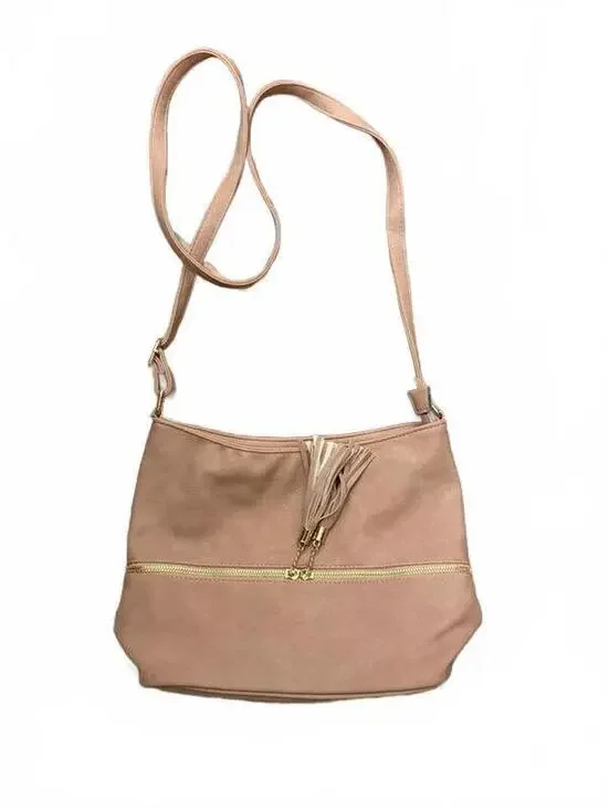 Noir Tassel Crossbody Purse in Light Pink