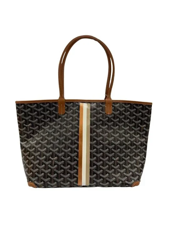 Goyard Artois PM Ma Cage Tote in Canvas Leather Brown