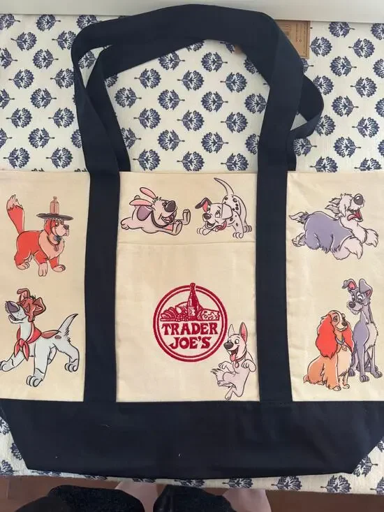 Disney Dogs Full Size Tote  Lady Nana Max Custom Made Trader Joes bag