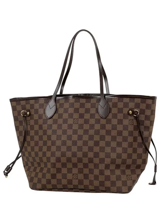 Louis Vuitton Neverfull MM Shoulder Bag Tote Damier Brown