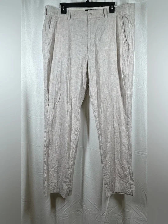 Abercrombie & Fitch Brown Linen Cotton Pants Trousers Size 36 W 32 L Mens