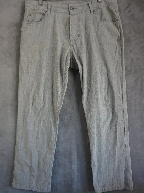 James Perse Standard MCR1084 Mens 34 Linen Blend Button Fly Pants Gray