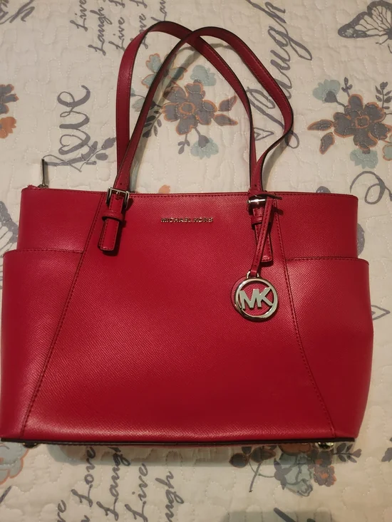 Michael Kors Bright Red Saffiano Leather Tote