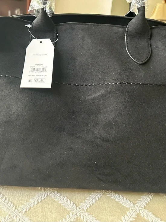 Viral WalMart Suede Tote Bag with Top Handles