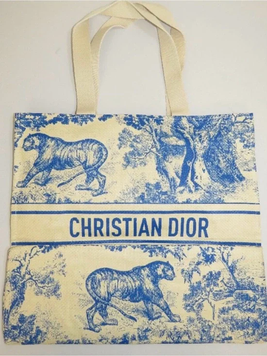 NIP Dior Blue and Cream Christian Dior Tote Bag