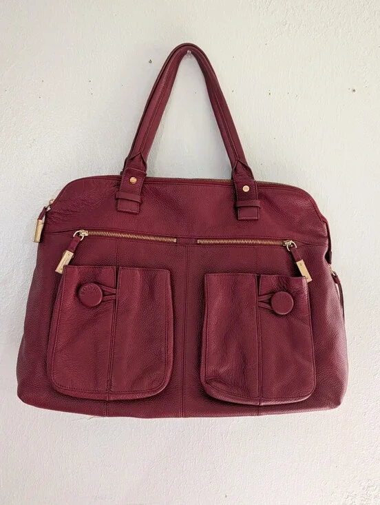 Bodhi Women's Red Leather Tote Bag