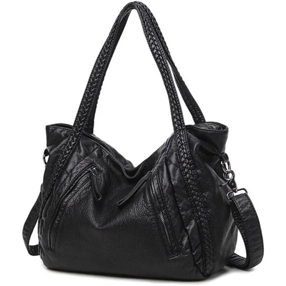 Women’s Leather Shoulder Bag Large Capacity Tote Crossbody Purse