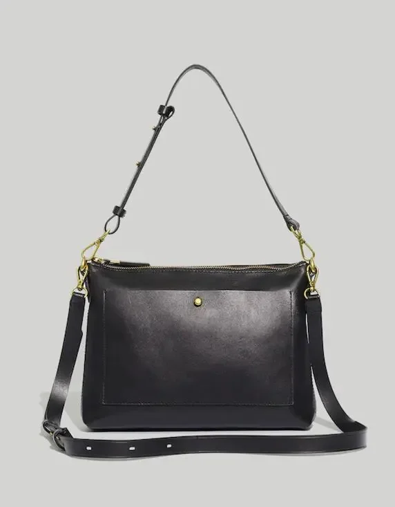 Madewell Black Leather The Transport Shoulder Crossbody Bag