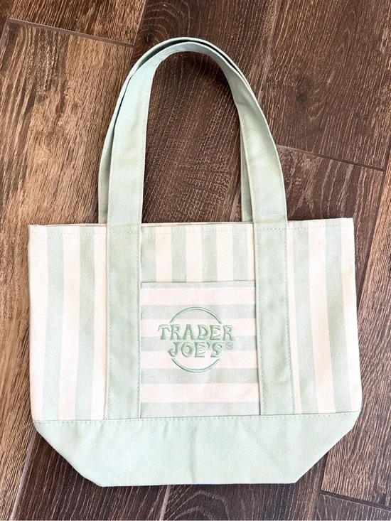 Trader Joe's Limited Edition Seafoam Green Mini Stripe Tote—Summer ‘26 Collector