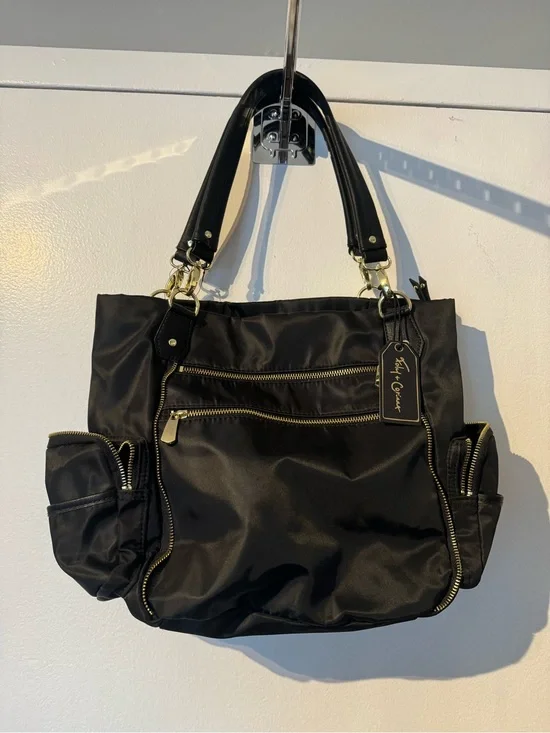 Foley+Corrina Felicity Tote in Balck with Gold Hardware Accents