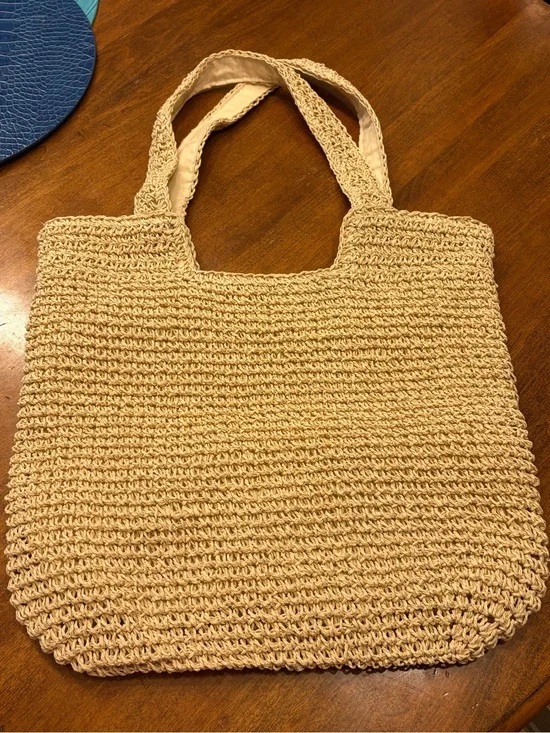 Neutral Woven Tote Bag