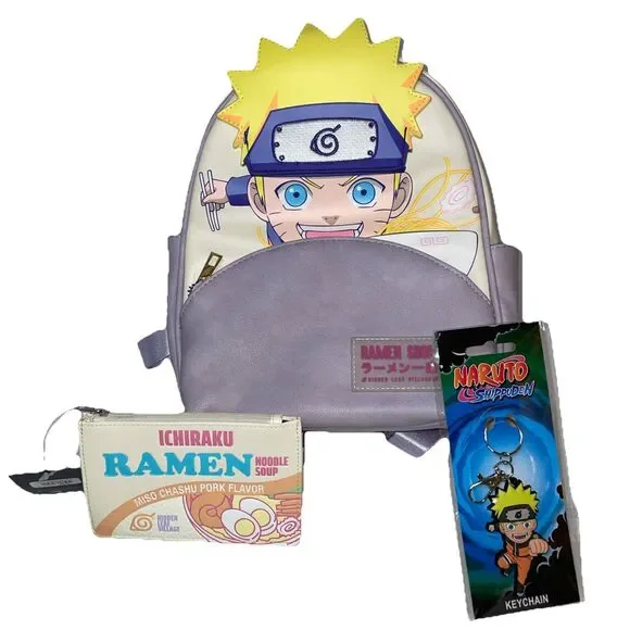 Bioworld Naruto Shippuden Ichiraku Ramen Mini Backpack + Cardholder + Keychain