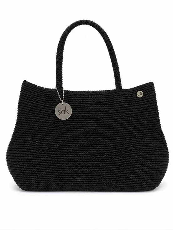 THE SAC Los Feliz Black Crochet Tote
