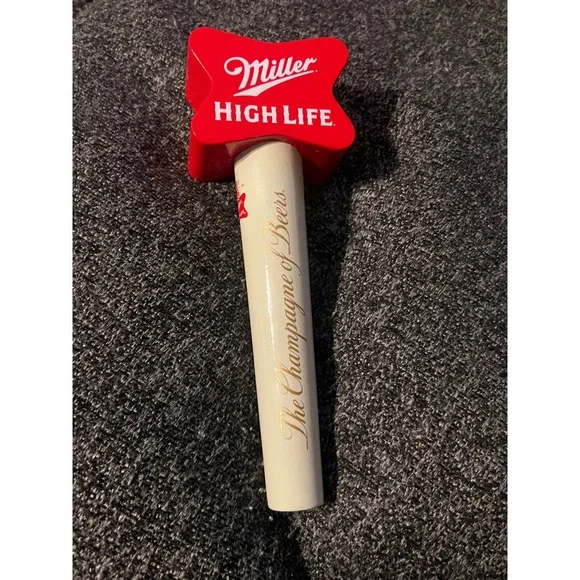 Miller High Life Beer Tap Handle Red Cream Excellent Champagne of Beers