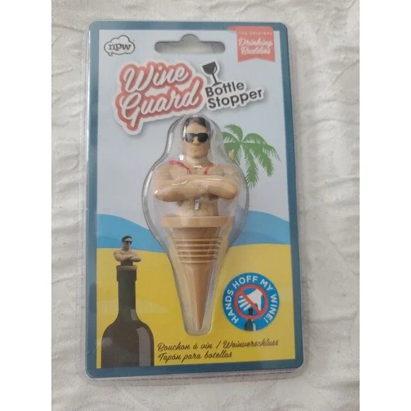 Wine Guard Bottle Stopper Drinking Buddies New in Package Cool Fun Bottle Stop Y