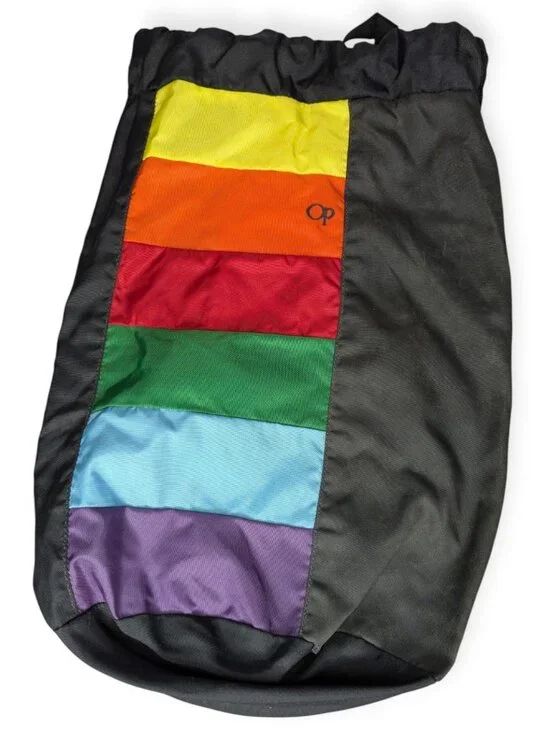 OP Ocean Pacific Rainbow Stripe Nylon Drawstring Bag 18