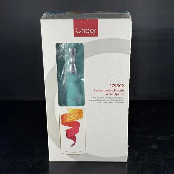 Cheer Moda 1795CX Rechargeable Electric Wine Opener Robin Blue Teal New