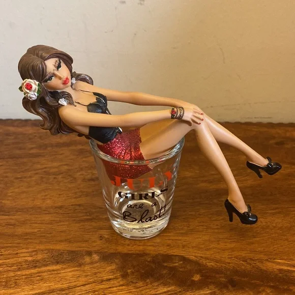 Boutique July Girls Are A Blast Flamenca Doll Novelty Shot Glass.