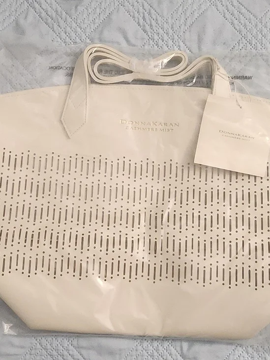 Donna Karan Cashmere Mist White Tote Bag