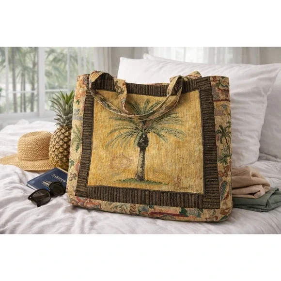 Tropical Tapestry Tote Bag‎ Overnight Chad Barrett Palm Trees Pacific Palmetto