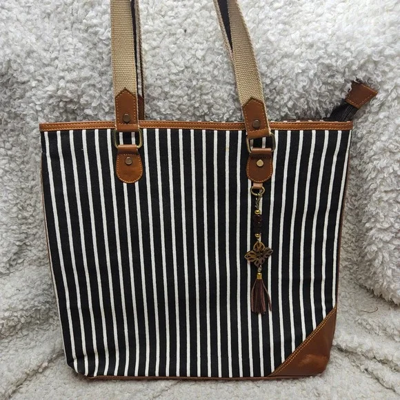 Vaan & Co Royce Rocco Upcycled‎ Canvas and Leather Tote