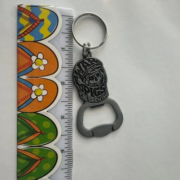 Warpigs Brewing Metal Bottle Opener Keychain Skull‎ Design