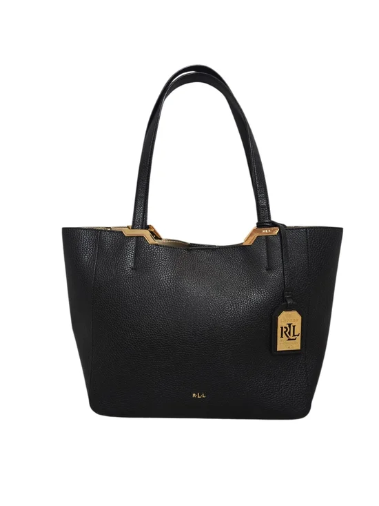 Ralph Lauren Black Shopper Tote with Gold Hardware