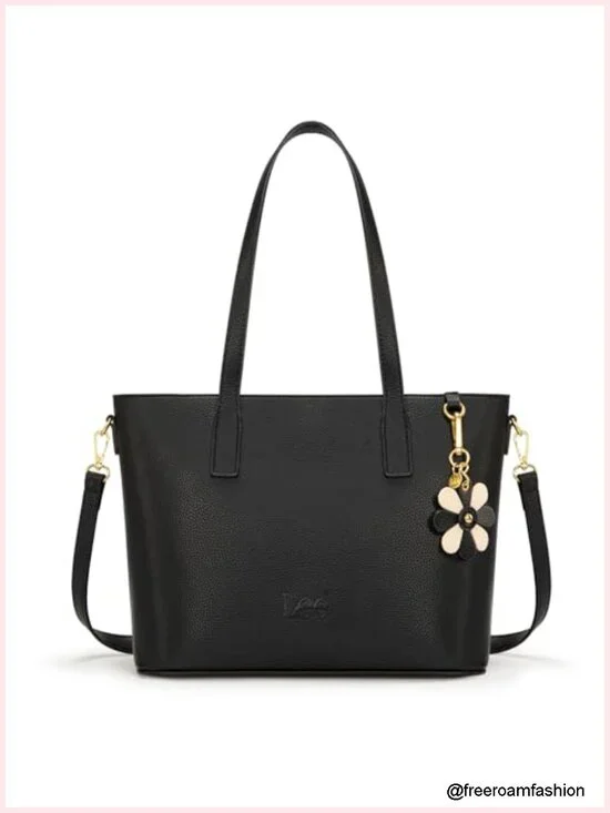 Large Tote Bag with Crossbody Strap Satchel Purse Vegan Leather