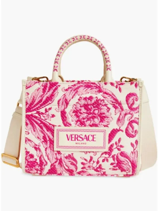 Versace - Small Barocco Raffia Tote