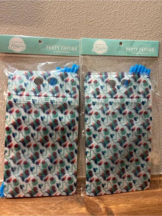 NEW Texas Theme Drink Pouches 6pc - (5 x 9in) Lot Of 2