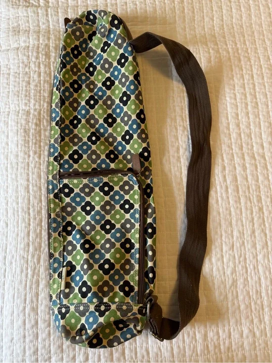 Orla Kiely + Target yoga   mat bag- Green and Blue Floral Canvas