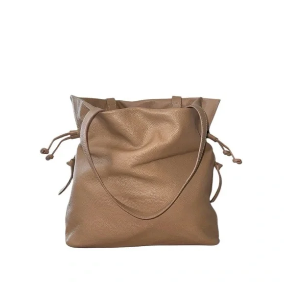 Tote Le Monde Roma Cinch Cognac Camel Tan‎ Leather Tote Shoulder Bag