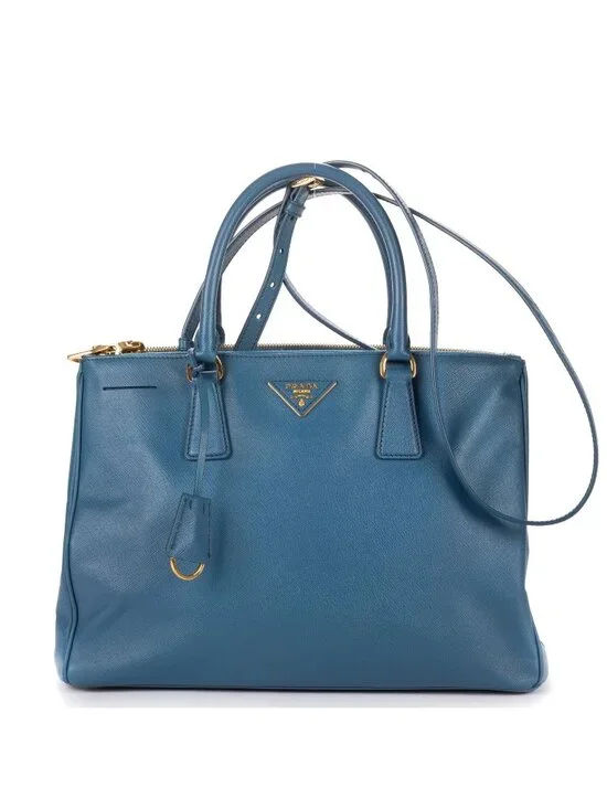 Prada Garda Tote Blue Saffiano Leather