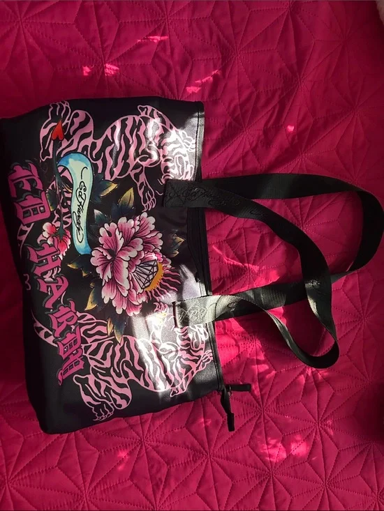 Ed Hardy Darla Print Nylon Tote Bag