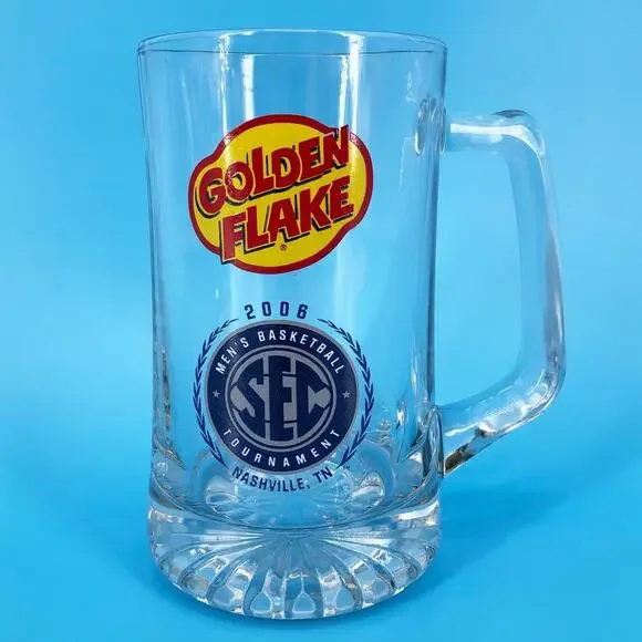 glass beer mug 2006 SEC Baksetball Tournament Golden Flake