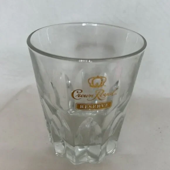 Crown Royal Reserve 10 Oz Rocks Glass 3 1/4 Round 4 In Tall Whiskey Bar Cocktail
