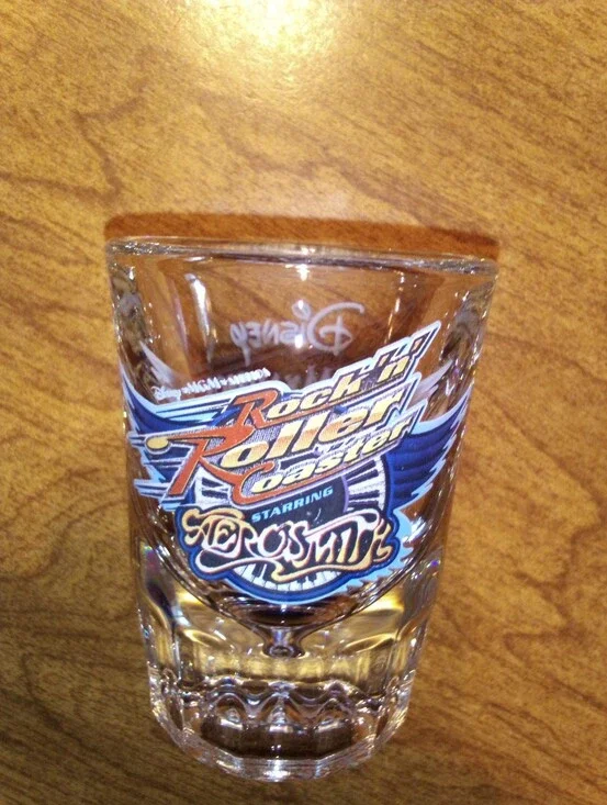 Aerosmith Disney MGM Studios Rock n Roller Coaster 2 Oz Heavy Double Shot Glass