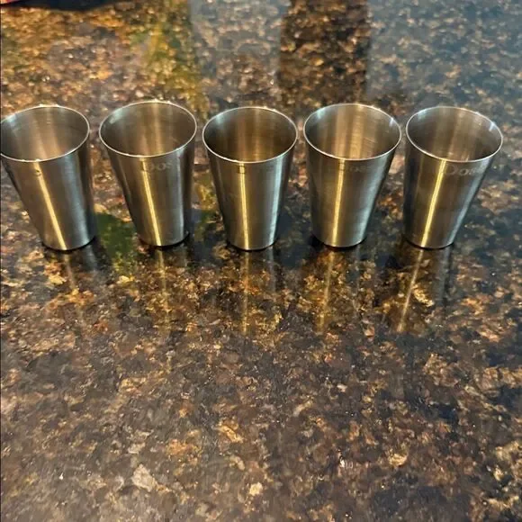 (5) Stainless Steel Shot Glasses SET - 2 Oz - Shotglasses - BRAND NEW