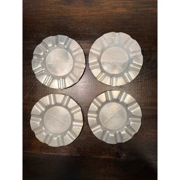 Vintage Martin Ashtrays Set of‎ 4 Aluminum Metal MCM Retro Ashtray Dish