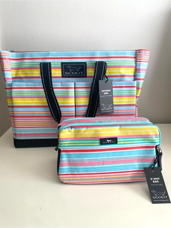SCOUT Uptown Girl Tote Bag and Toiletry Makeup Bag NWT