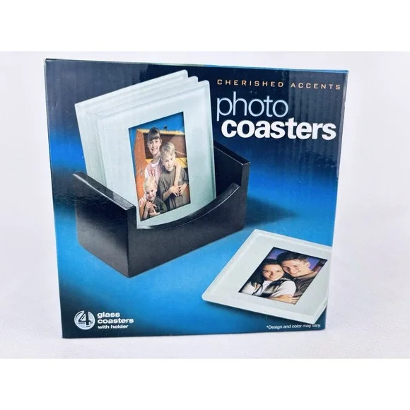 NEW Cherished Accents Photo Coasters Set of 4 - Vintage‎