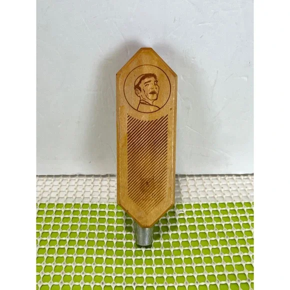 Laughing Monk Brewing Wooden Beer Tap Handle Hexagonal Natural Wood Home Bar