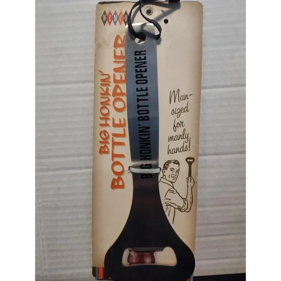 NOS Vintage BIG HONKIN' BOTTLE OPENER Honking STAINLESS STEEL 10 Inches Long 10