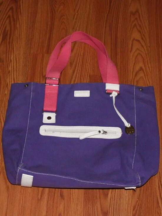 Dooney & Bourke Vintage Purple Canvas Duck Tote