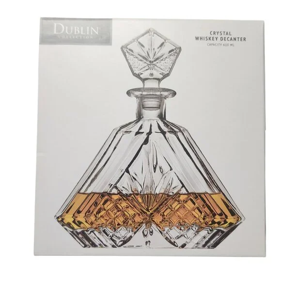 Dublin Crystal Whiskey Decanter With Stopper NEW! Shannon By Godinger