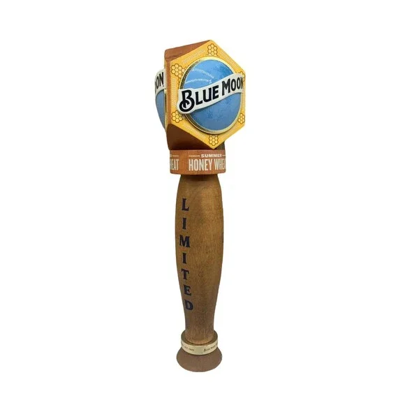 Blue Moon Summer Honey Wheat Limited Wooden Tap Handle Man Cave Decor 11