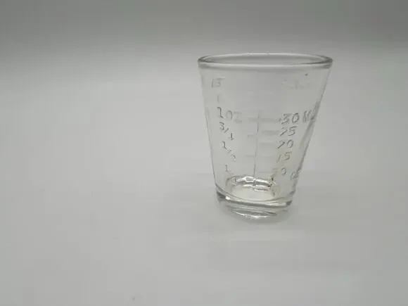 Vintage Clear Glass Measuring Jigger Shot Glass | 30 mL | Oz tsp Graduated Bar