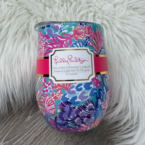 🌸 LILLY PULITZER  Insulated Stemless Tumbler “Splendor In The Sand”