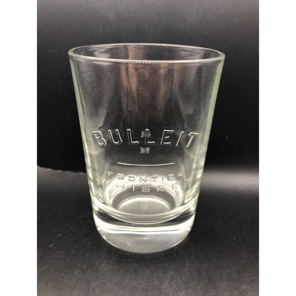 Bulleit Bourbon Frontier Whiskey Oval Rocks Glasses Heavy Base