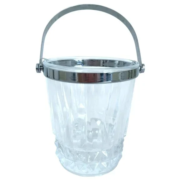 VTG Cristal d’Arques Durand Tuilleries‎ Villandry Glass Ice Bucket Handle France